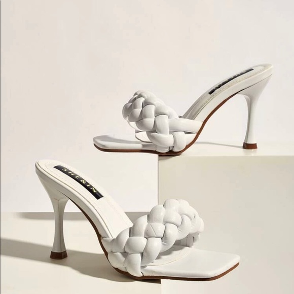 SHEIN Shoes - White braided strap mules